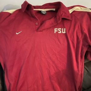 Florida State University FSU Mens Large Nike Maroon Red Golf Polo Shirt L